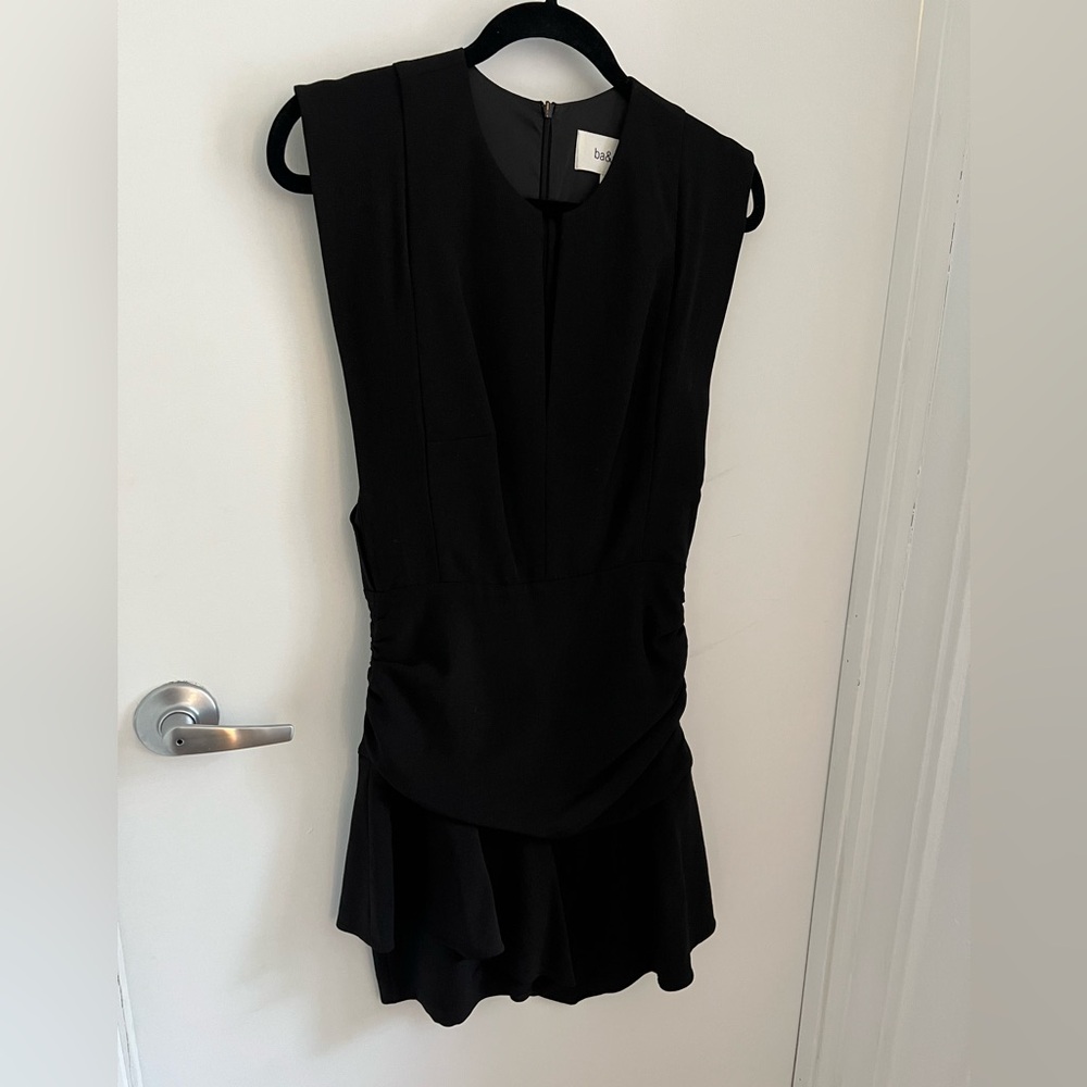 ba&sh Black V-Neck Sleeveless Sheath Mini Dress